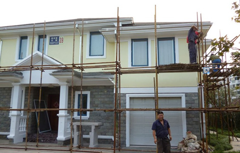 别墅装修脚手架搭建