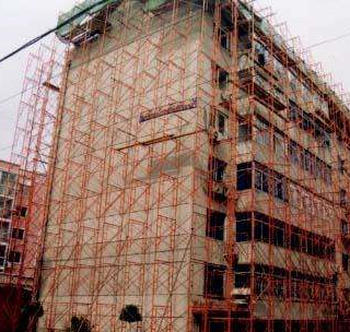 大楼建设脚手架搭建